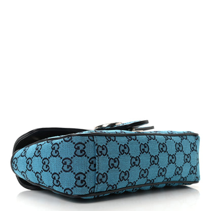 Gucci Monogram Multicolor Matelasse Diagonal Small GG Marmont Shoulder Bag Light Blue 4 of 10