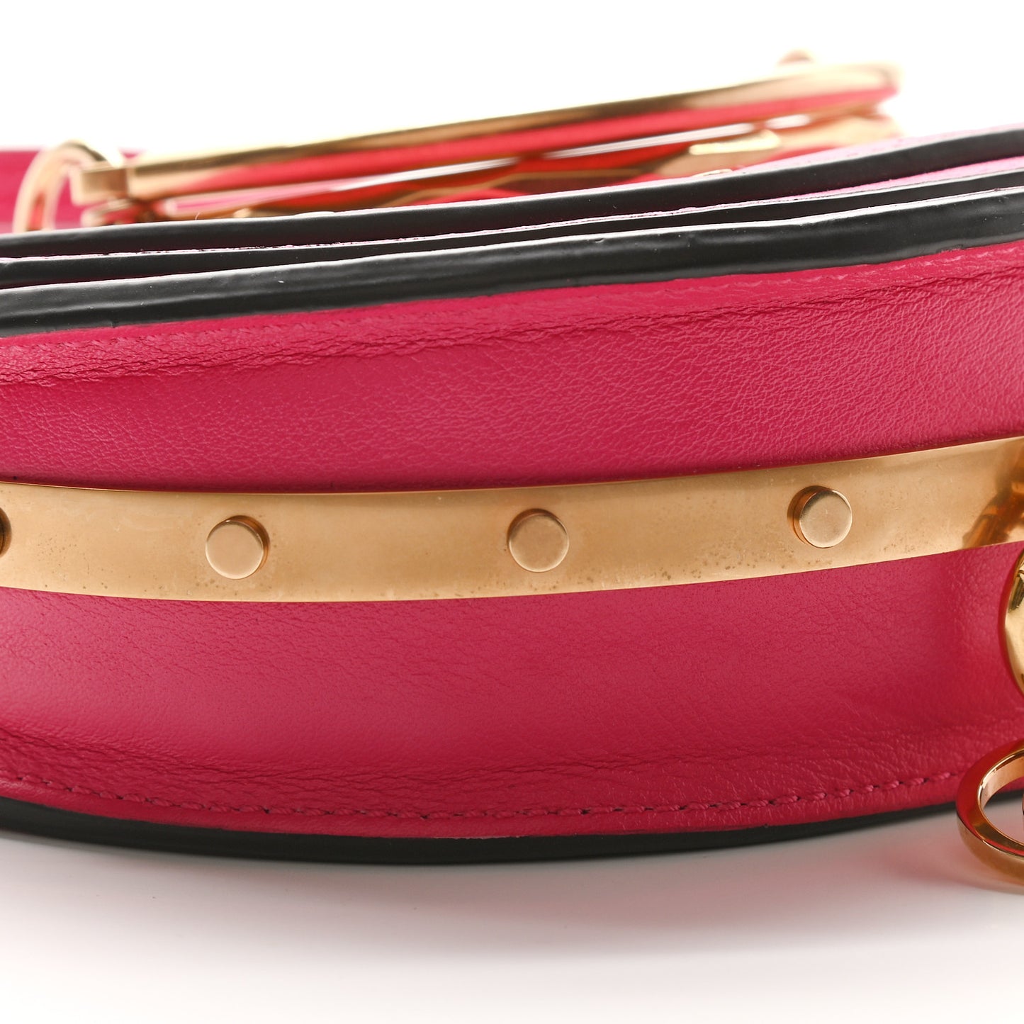 Calfskin Small Nile Bracelet Minaudiere Bag Fuchsia Rose