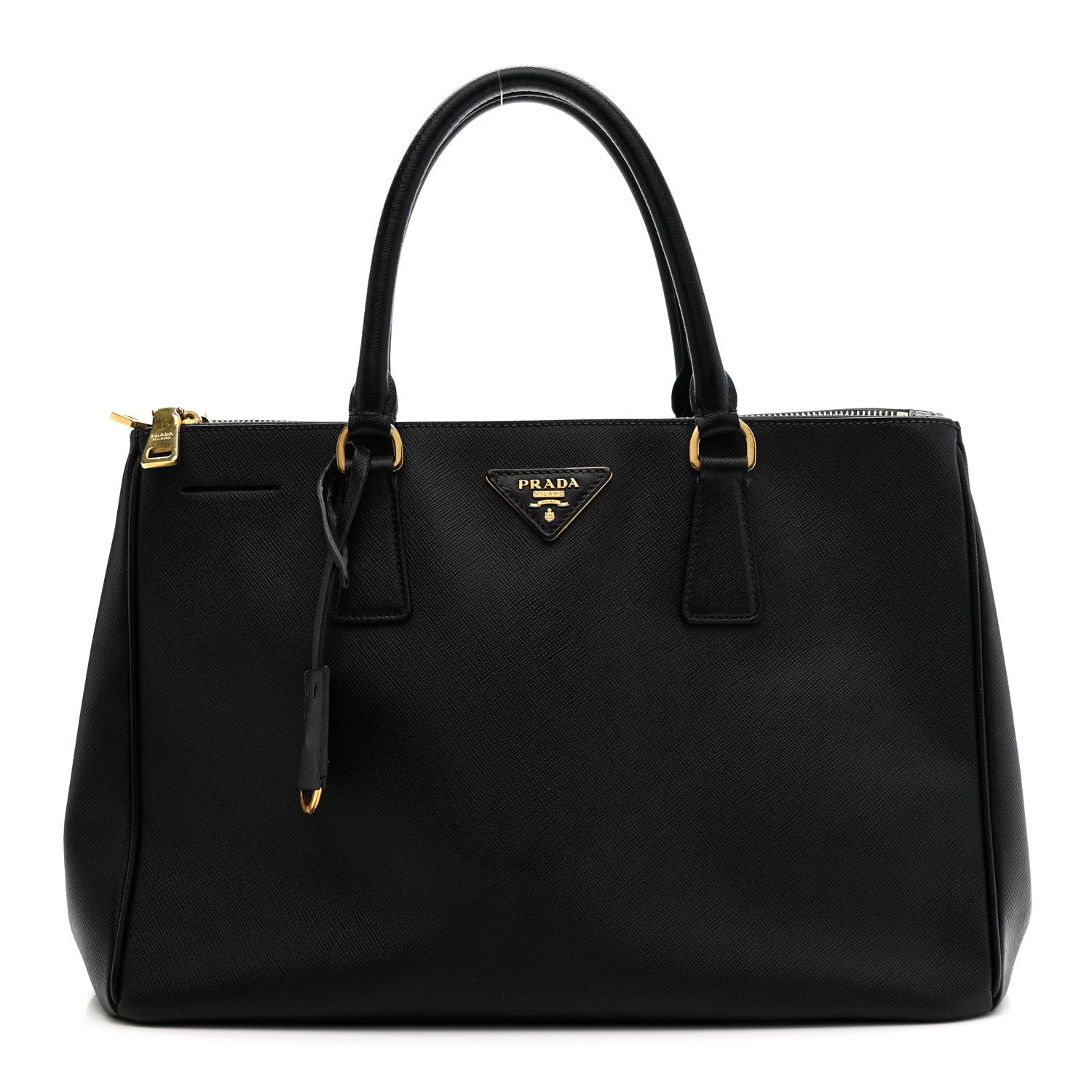 Prada Saffiano Lux Medium Double Zip Black 1 of 13