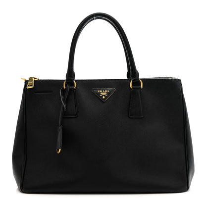 Prada Saffiano Lux Medium Double Zip Black 1 of 13