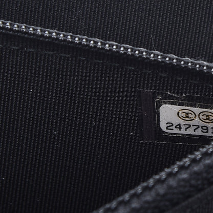 Chanel Aged Calfskin Chevron Quilted Reissue 2.55 Square Wallet On Chain WOC So Black 8 of 9