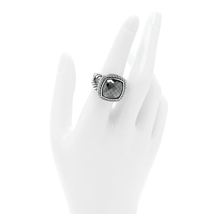 David Yurman Sterling Silver Diamond Hematine 14mm Albion Statement Ring 54 6.75 2 of 5