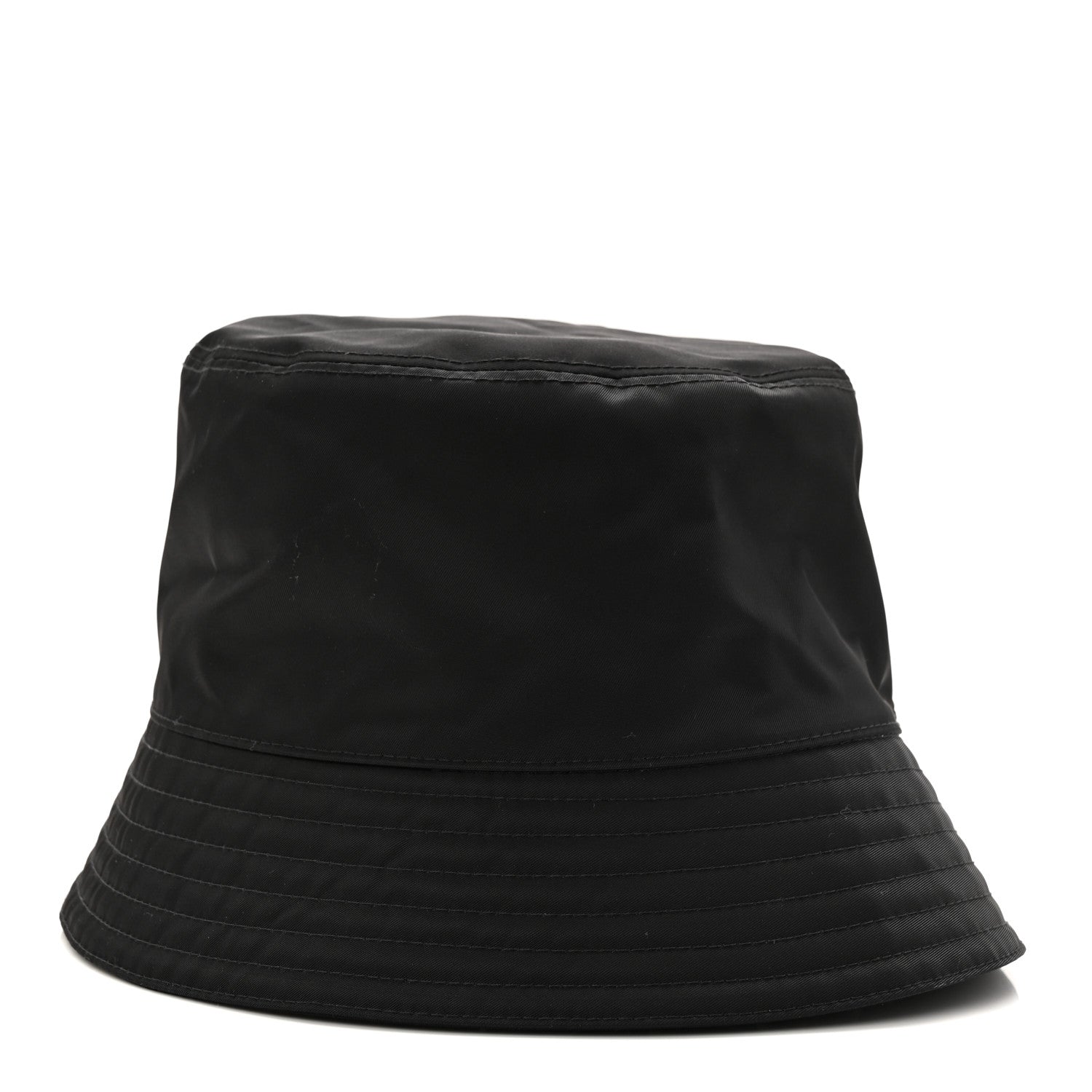 Prada Re-Nylon Metal Triangle Logo Womens Bucket Hat M Black 5 of 8