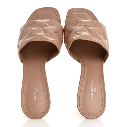 Louis Vuitton Lambskin Embossed Monogram Revival Mules 38 Beige 2 of 14