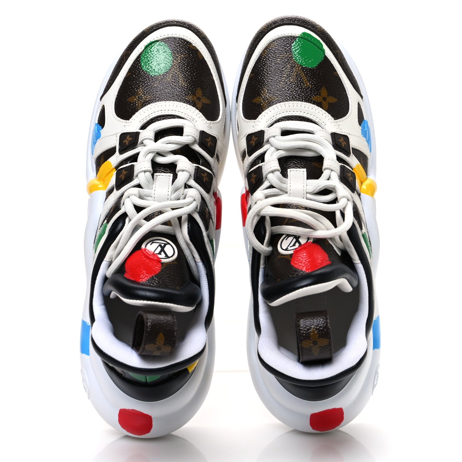 Louis Vuitton LV X YK Calfskin Monogram Dots Monogram Archlight Sneakers White 2 of 12