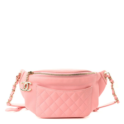 Chanel Lambskin Quilted Bi Waist Bag Fanny Pack Pink 1 of 10