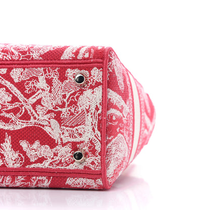 Christian Dior Canvas Toile De Jouy Reverse Embroidered Medium Lady D-Lite Red 8 of 8