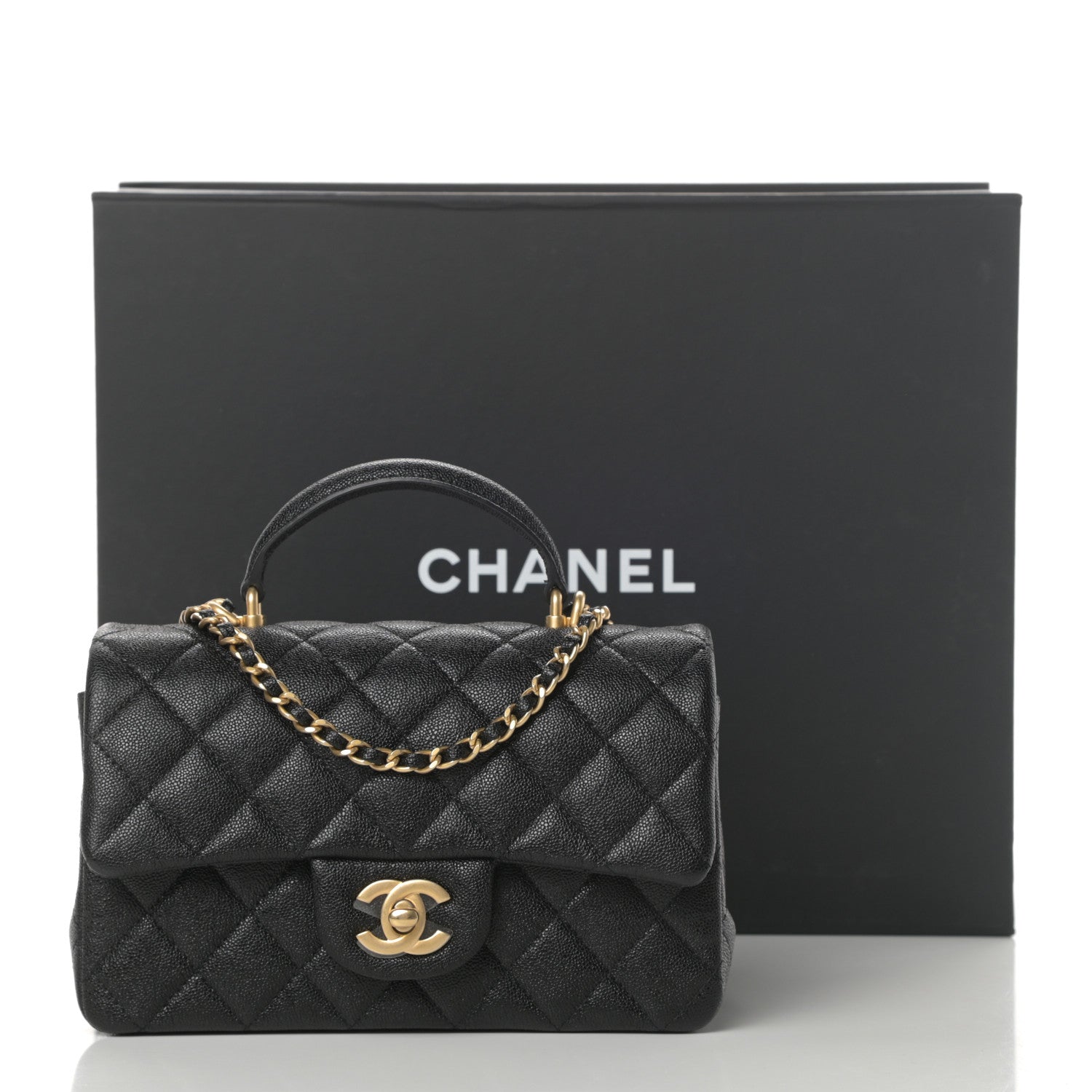 Chanel Caviar Quilted Mini Top Handle Rectangular Flap Black 12 of 12