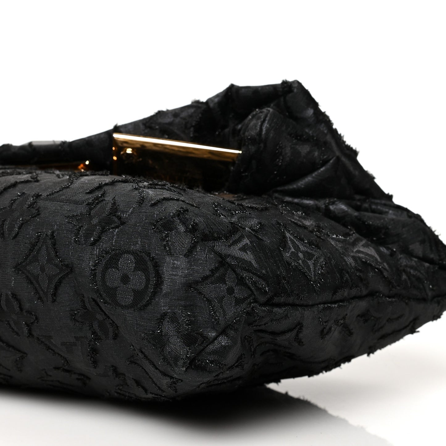 Lurex Quilted Monogram Altair Clutch Black