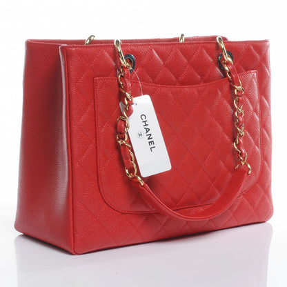 Chanel Caviar Grand Shopping Tote GST Red 3 of 8