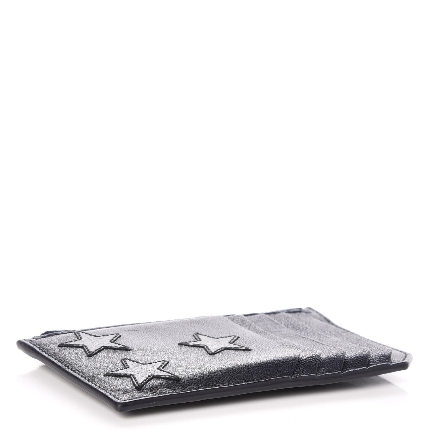 Saint Laurent Calfskin 5 Fragments Stars Zip Pouch Card Holder Blue 4 of 8