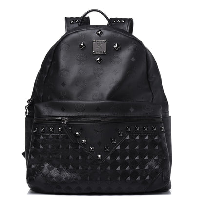 MCM Calfskin Medium Studded Backpack Black 1 of 18