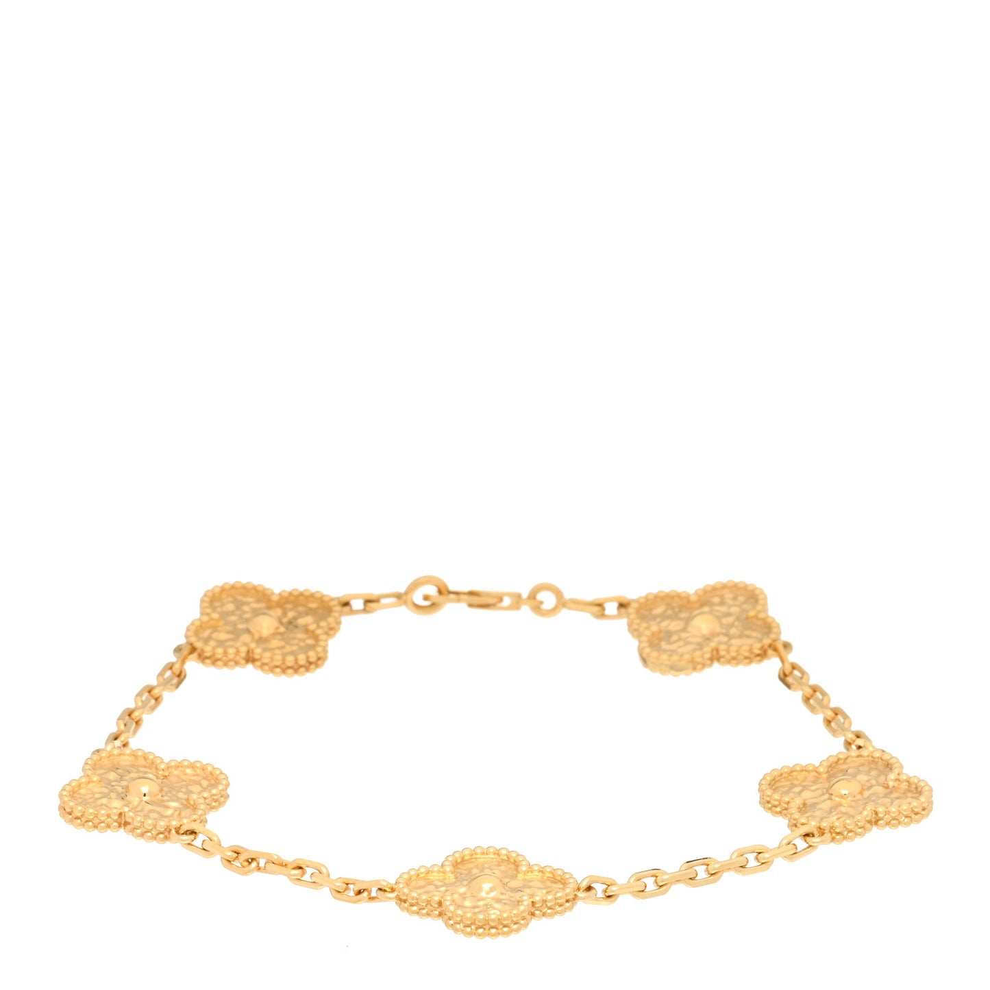 18K Yellow Gold 5 Motifs Vintage Alhambra Bracelet