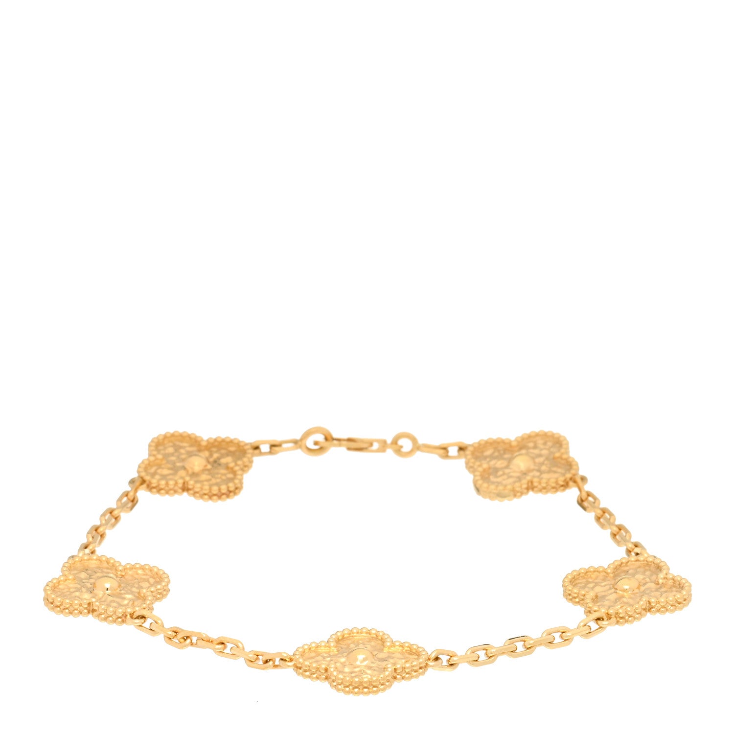 Van Cleef & Arpels 18K Yellow Gold 5 Motifs Vintage Alhambra Bracelet 1 of 3