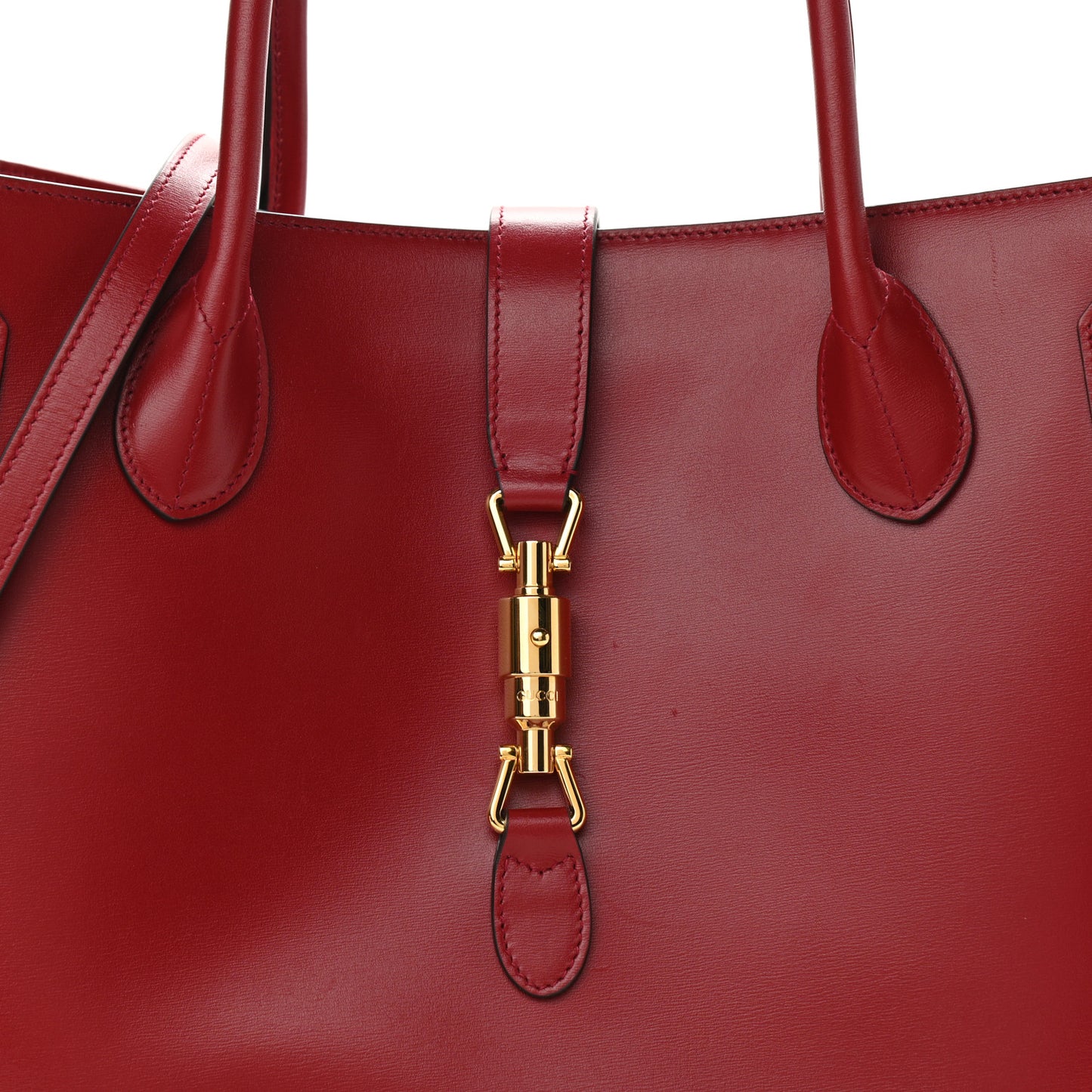 Boarded Plutone Calfskin Large Jackie 1961 Tote New Cherry Red