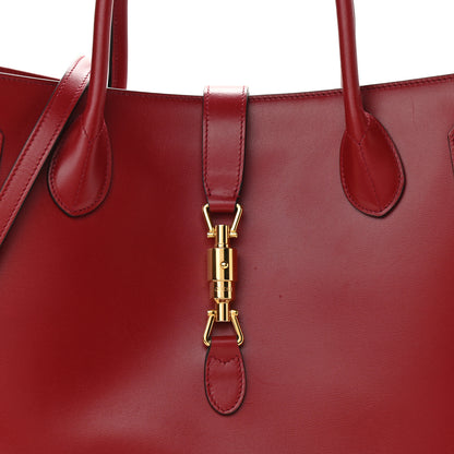 Gucci Boarded Plutone Calfskin Large Jackie 1961 Tote New Cherry Red 8 of 10