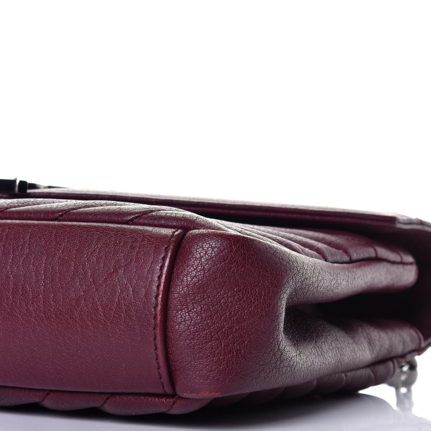 Sheepskin Matelasse Chevron Monogram Medium College Bag Rouge Legion