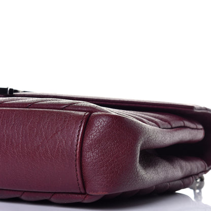 Saint Laurent Sheepskin Matelasse Chevron Monogram Medium College Bag Rouge Legion 9 of 10