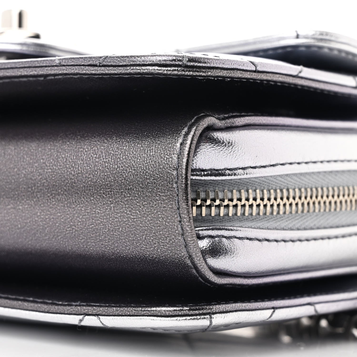 Chanel Metallic Lambskin Like A Wallet Flap Silvery Black 10 of 10