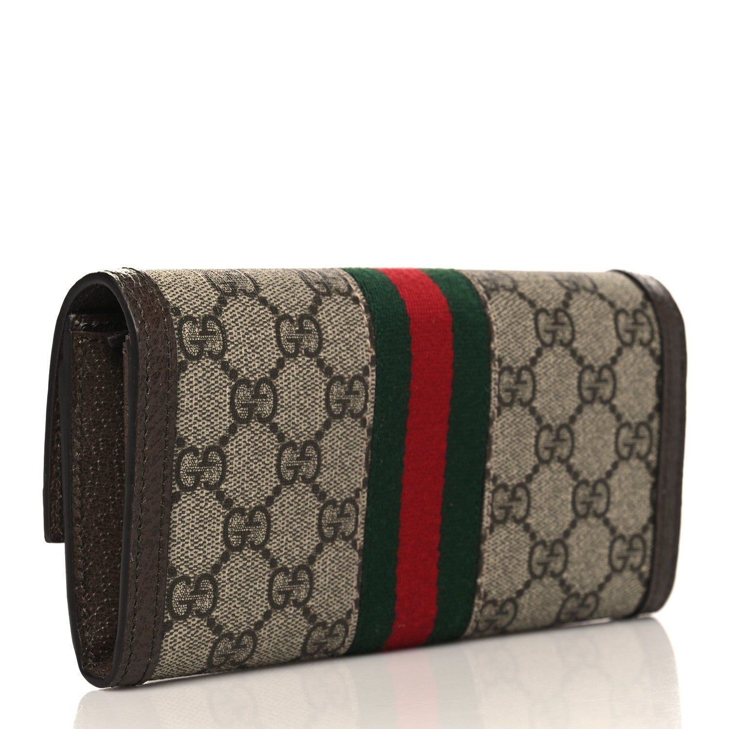 Gucci GG Supreme Monogram Web Ophidia Continental Wallet Brown 3 of 7