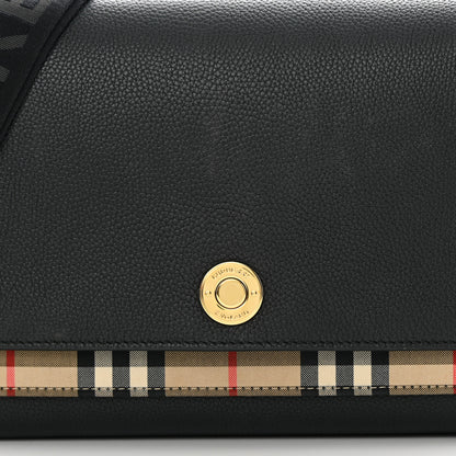 Burberry Grainy Calfskin Vintage Check Note Crossbody Bag Black 8 of 15
