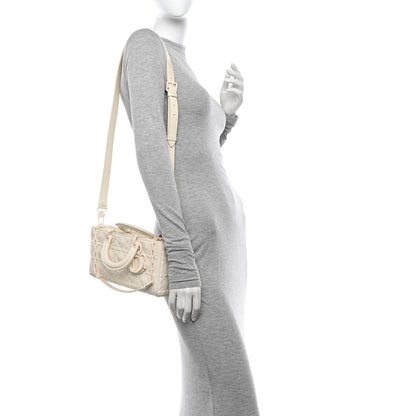 Christian Dior Calfskin Cannage Diamond Medium Lady D-Joy Latte 2 of 16