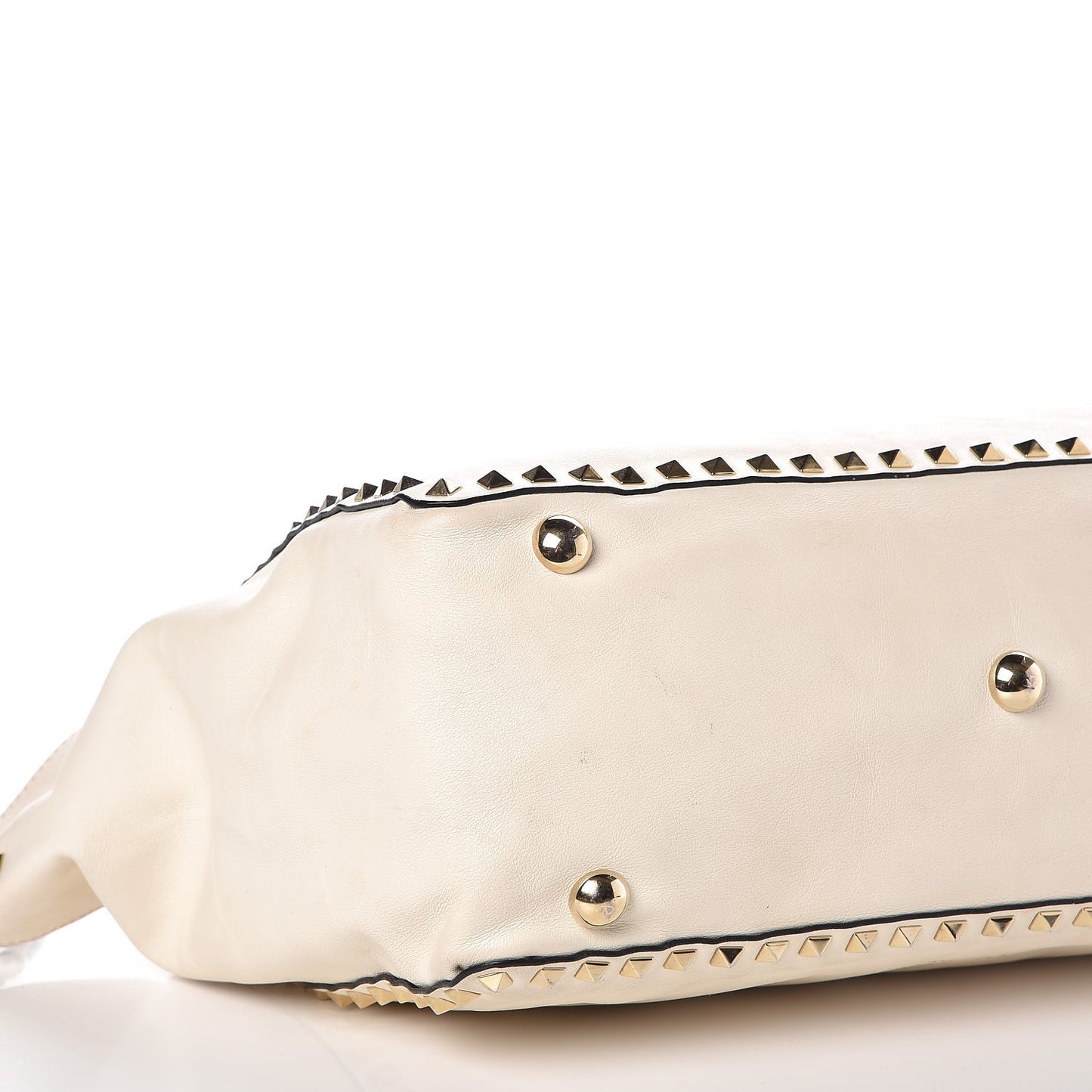 Vitello Medium Rockstud Tote Ivory