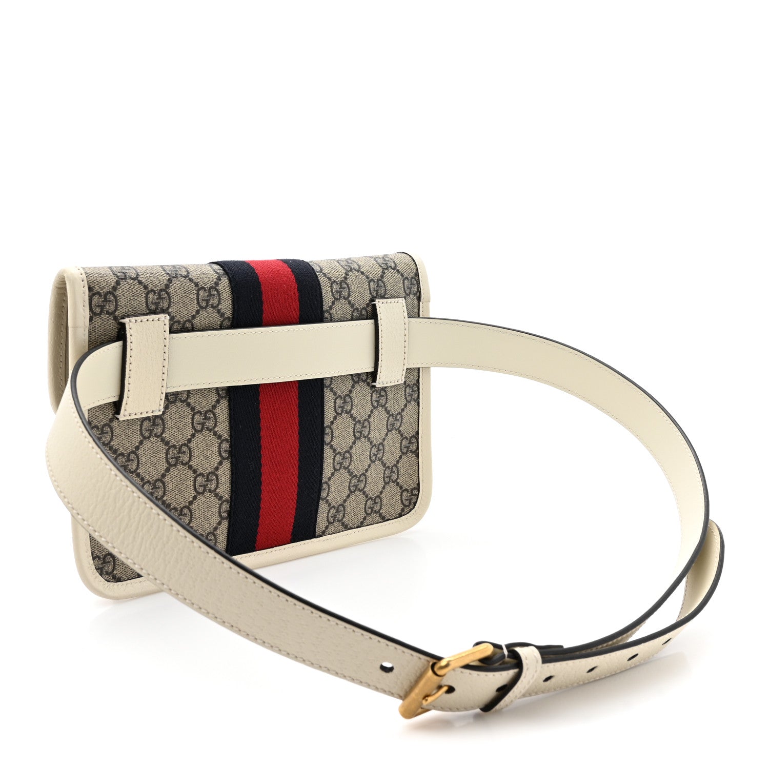 Gucci GG Supreme Monogram Web Small Ophidia Belt Bag 100 40 Beige Ebony White 2 of 10