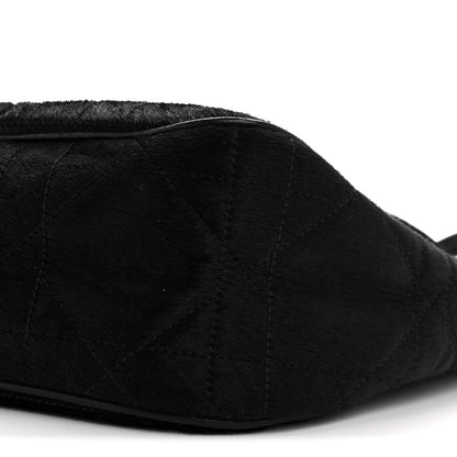 Christian Dior Pony Hair Cannage Drawstring Bag Black 10 of 12