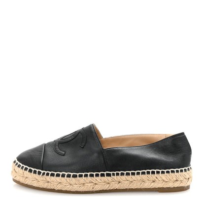 Chanel Lambskin CC Espadrilles 38 Black 1 of 9