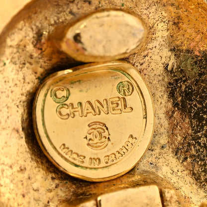 Chanel CC Button Clip On Earrings Gold 4 of 6