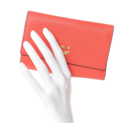 MCM Saffiano Tri-Fold Wallet Flap Poppy Red 2 of 9