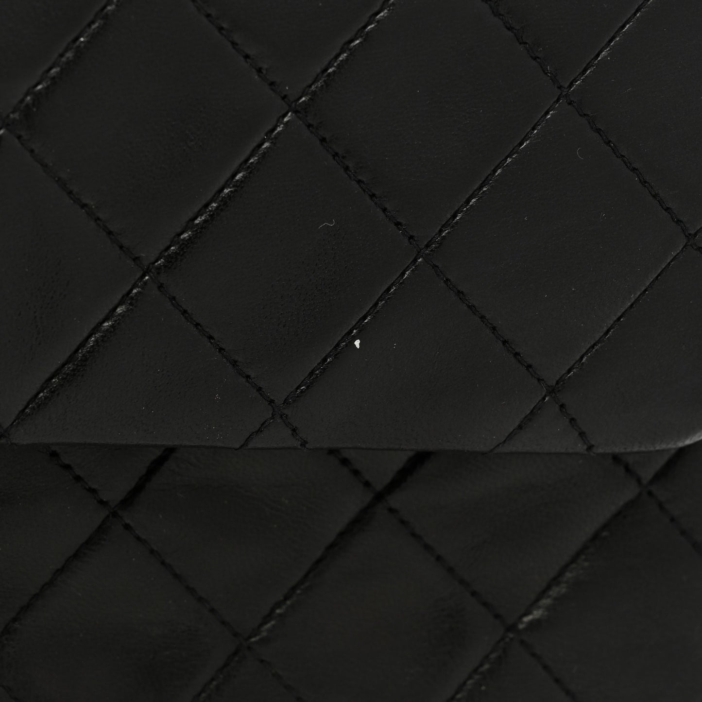 Lambskin Quilted Medium Double Flap Black