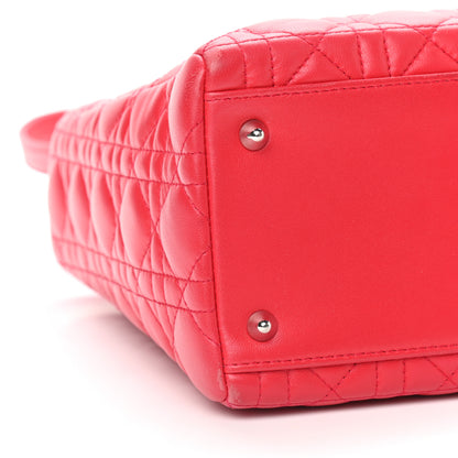 Christian Dior Lambskin Cannage Medium Lady Dior Red 7 of 12