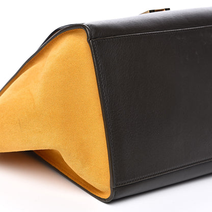 Celine Smooth Calfskin Suede Medium Tri-Color Trapeze Mustard 7 of 14