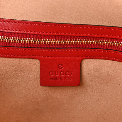 Gucci Apollo Calfskin GG Dadini Embroidered Chain Shoulder Tote Hibiscus Red 6 of 8