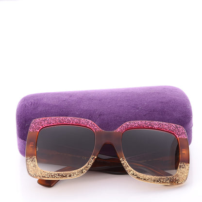 Gucci Square Frame GG0083S Sunglasses Glitter Pink Multi 10 of 10