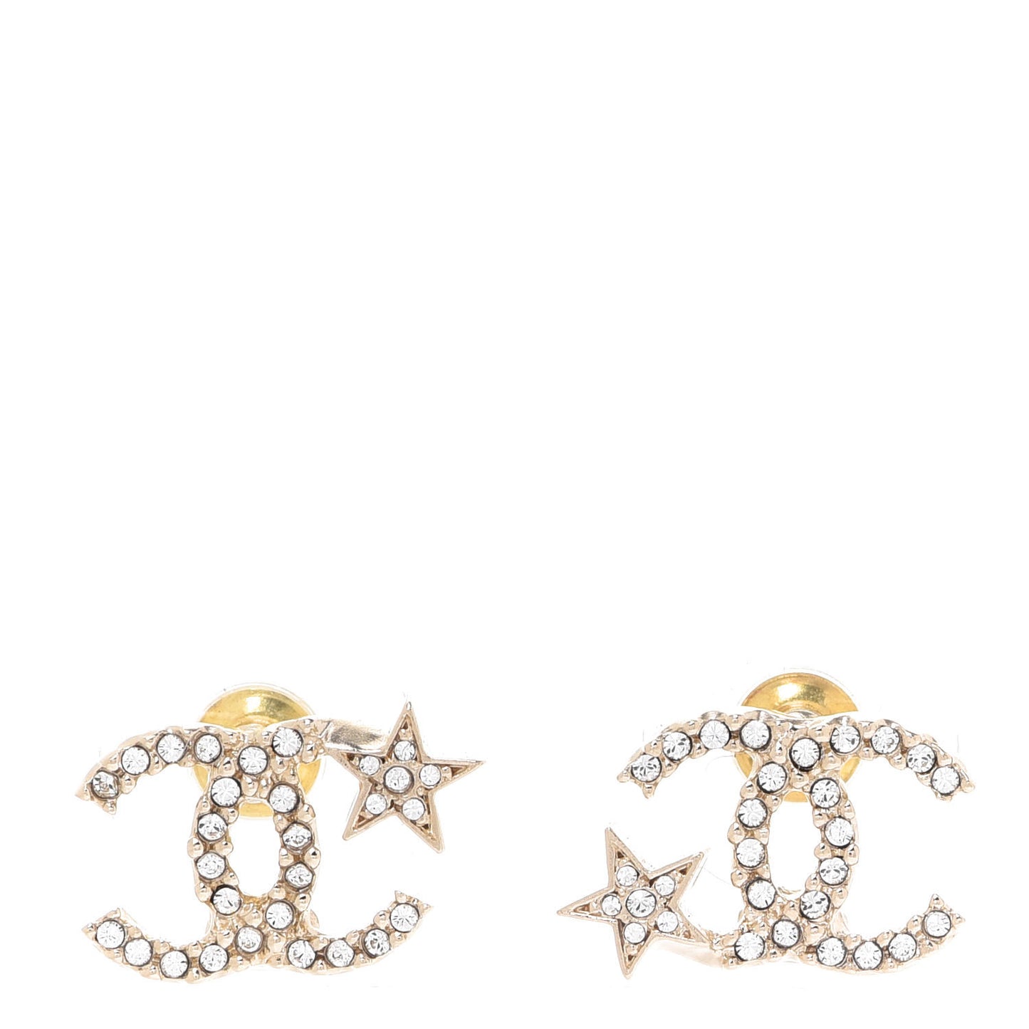 Crystal CC Starfall Earrings Gold
