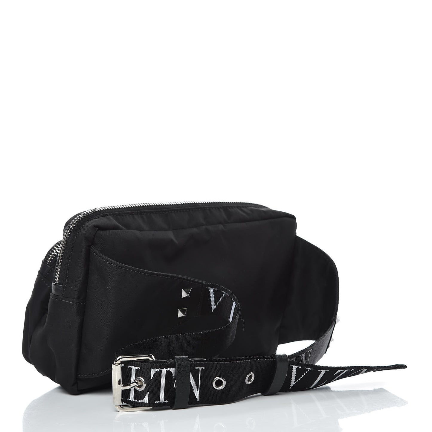 Nylon VLTN Banane Belt Bag Black