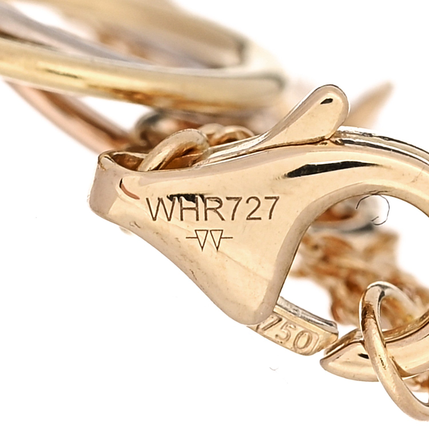 Cartier 18K Pink Yellow White Gold Trinity Bracelet 4 of 4
