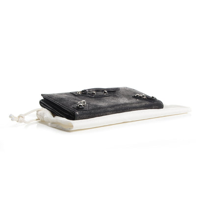 Balenciaga Calfskin Milkyway Papier Money Wallet Black 4 of 10