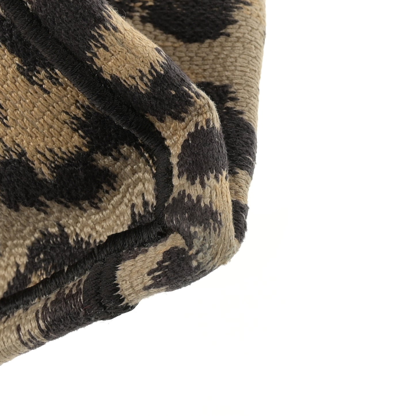 Canvas Mizza Embroidered Large Leopard Book Tote Beige