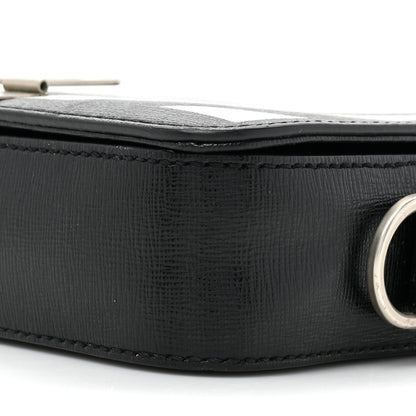 Off-White Saffiano Striped Mini Diag Binder Clip Bag Black White 8 of 18