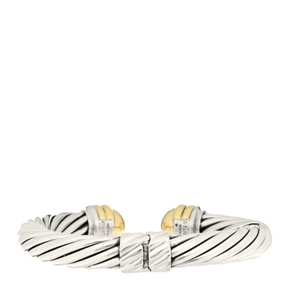 David Yurman Sterling Silver 14K Yellow Gold 10mm Cable Classics Bracelet 2 of 3