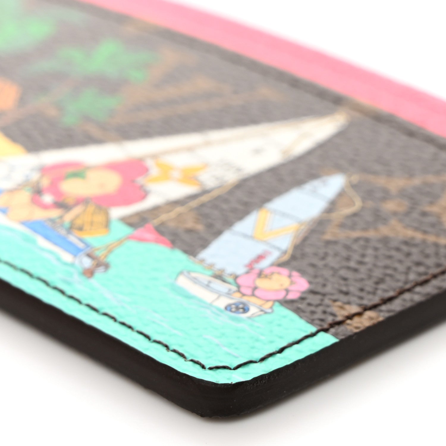 Louis Vuitton Monogram 2023 Christmas Animation Sailing Vivienne Cardholder Dragonfruit Pink 8 of 11