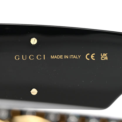 Gucci Acetate Rectangular Crystal Sunglasses GG1425S Black 6 of 7