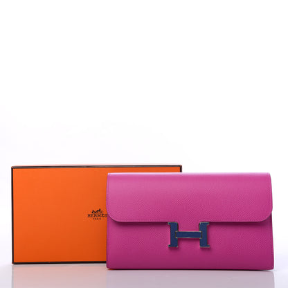 Hermes Epsom Enamel Constance Long Wallet Magnolia Brighton Bleu 7 of 7