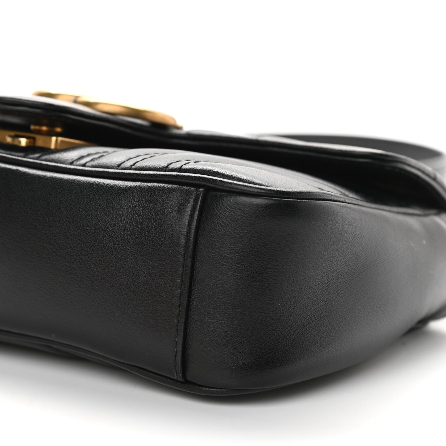 Calfskin Matelasse Mini GG Marmont Shoulder Bag Black