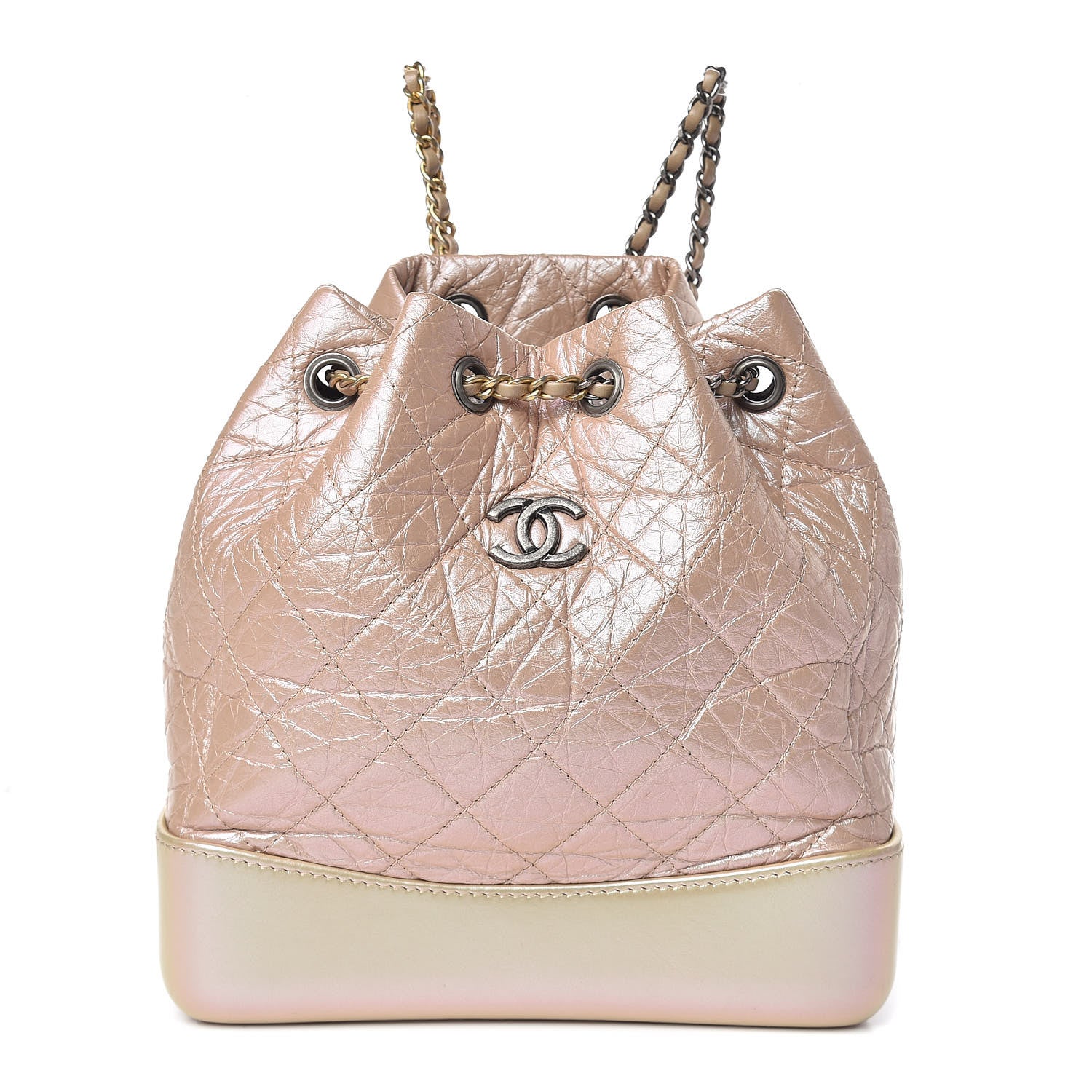 Chanel Iridescent Lambskin Calfskin Small Quilted Gabrielle Backpack Light Pink 1 of 10