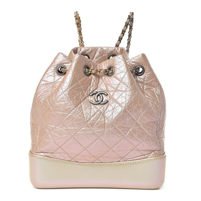 Chanel Iridescent Lambskin Calfskin Small Quilted Gabrielle Backpack Light Pink 1 of 10